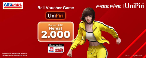 Khusus Member Alfamart – Beli Voucher UniPin di Alfamart Mulai dari 20.000 Hemat hingga 2.000!
